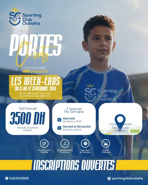 Sporting Club Oubaha — visuel réseaux sociaux 12