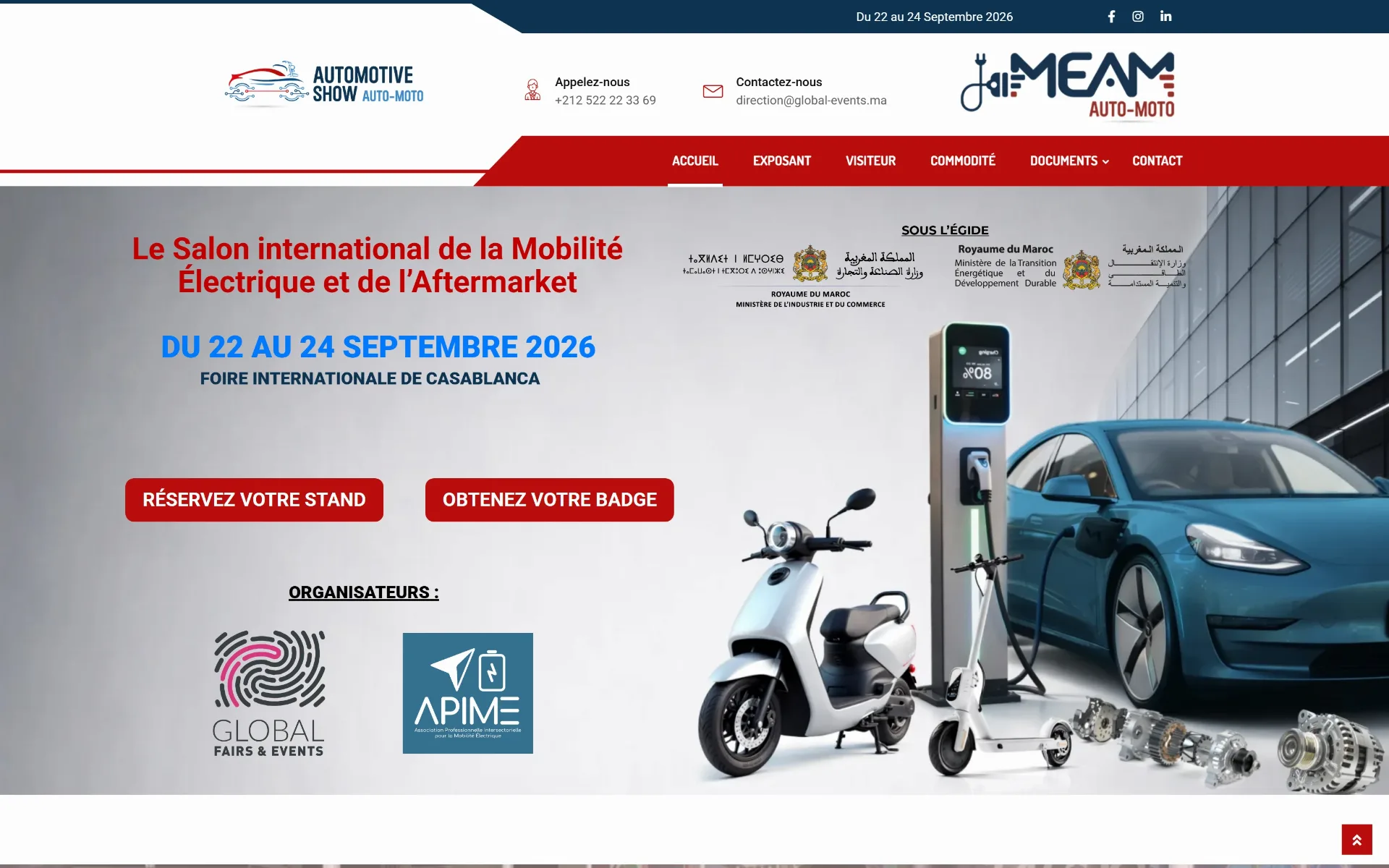 MEAM Auto-Moto — Faire tenir un salon international sur une seule page d’inscription